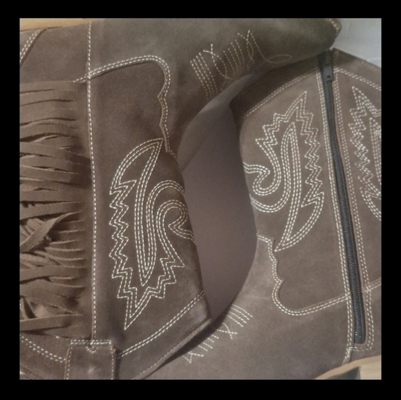 The AZALEA WANG Genuine Leather Moco Mocha Western Boot. Sz 11 - Picture 6 of 8